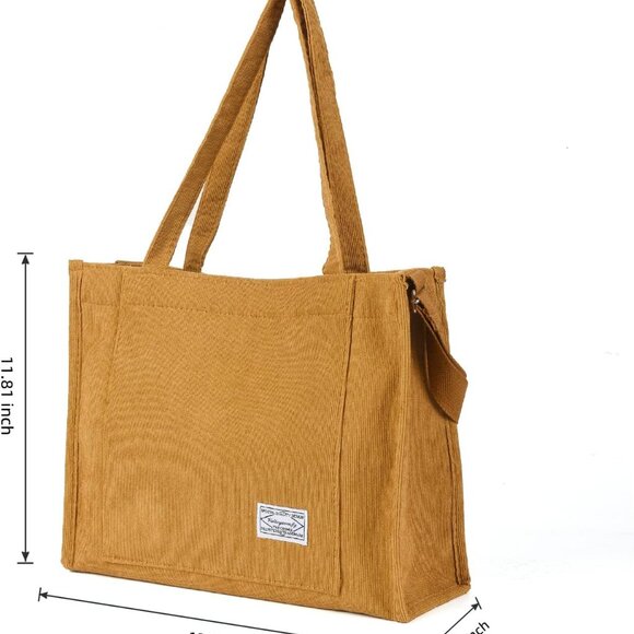 Tote Bag for Women Corduroy Crossbody Tote Bag Purse Women Travel Shoulder Bags - Picture 2 of 9